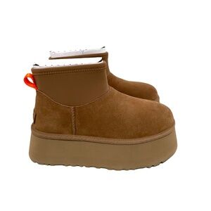 Brown Suede Platform Ankle Boots